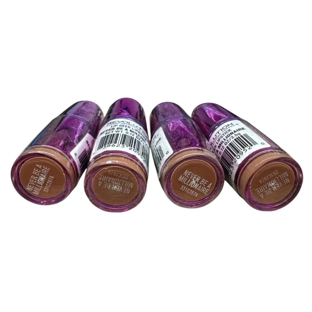 Makeup Revolution Lip Geek Lipstick Never Be A Millionaire Nude Set of 4 0.12oz